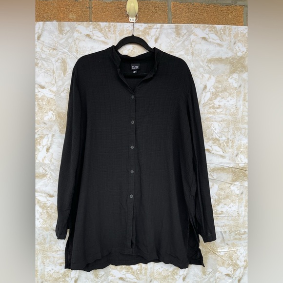 Eileen Fisher button up tunic size large - Picture 1 of 8